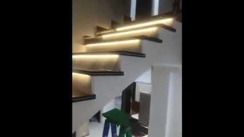 Hệ thống cầu thang led cảm ứng mới lắp Hà Nội - KH anh Duy Linh