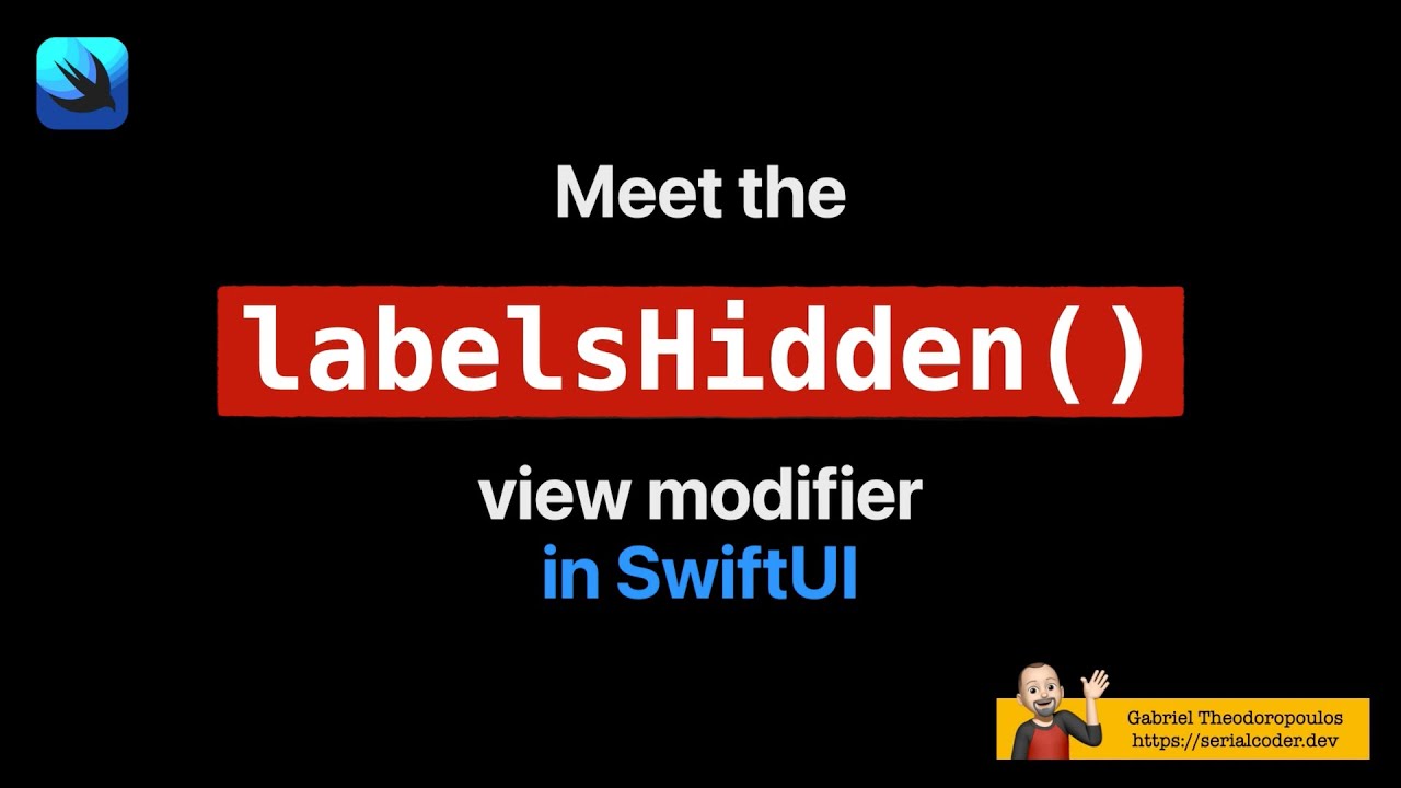Hiding labels with the labelsHidden view modifier in SwiftUI - YouTube