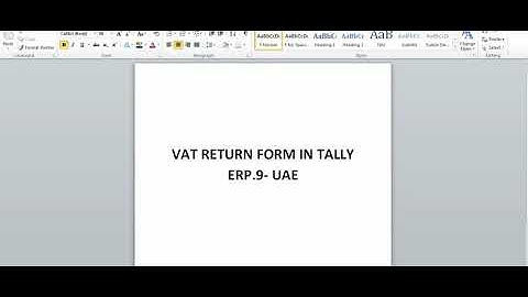 VAT RETURN FORM IN TALLY ERP 9 UAE