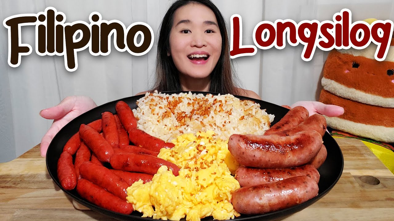 Eating The Best Filipino Breakfast! Longanisa Sausages & Garlic Rice ...