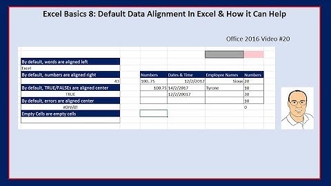 Excel Basics 8: Default Data Alignment In Excel & How it Can Help