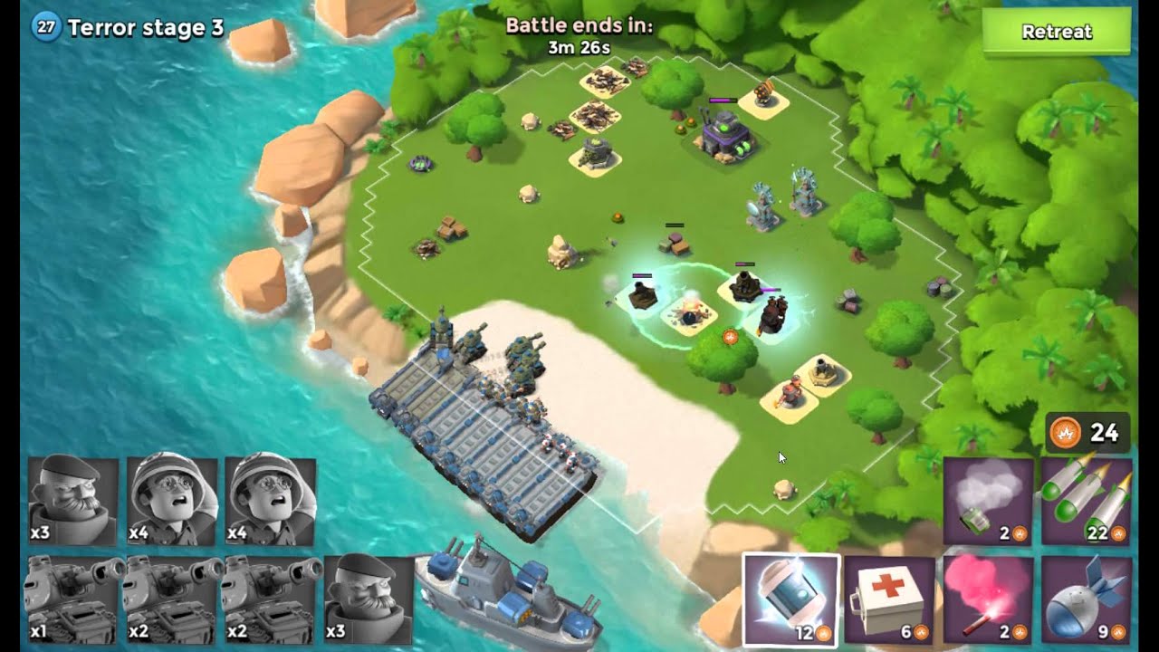 海島奇兵 Boom Beach Level 46 (27) Terror Stage 3/7 Tanks & Grenadiers