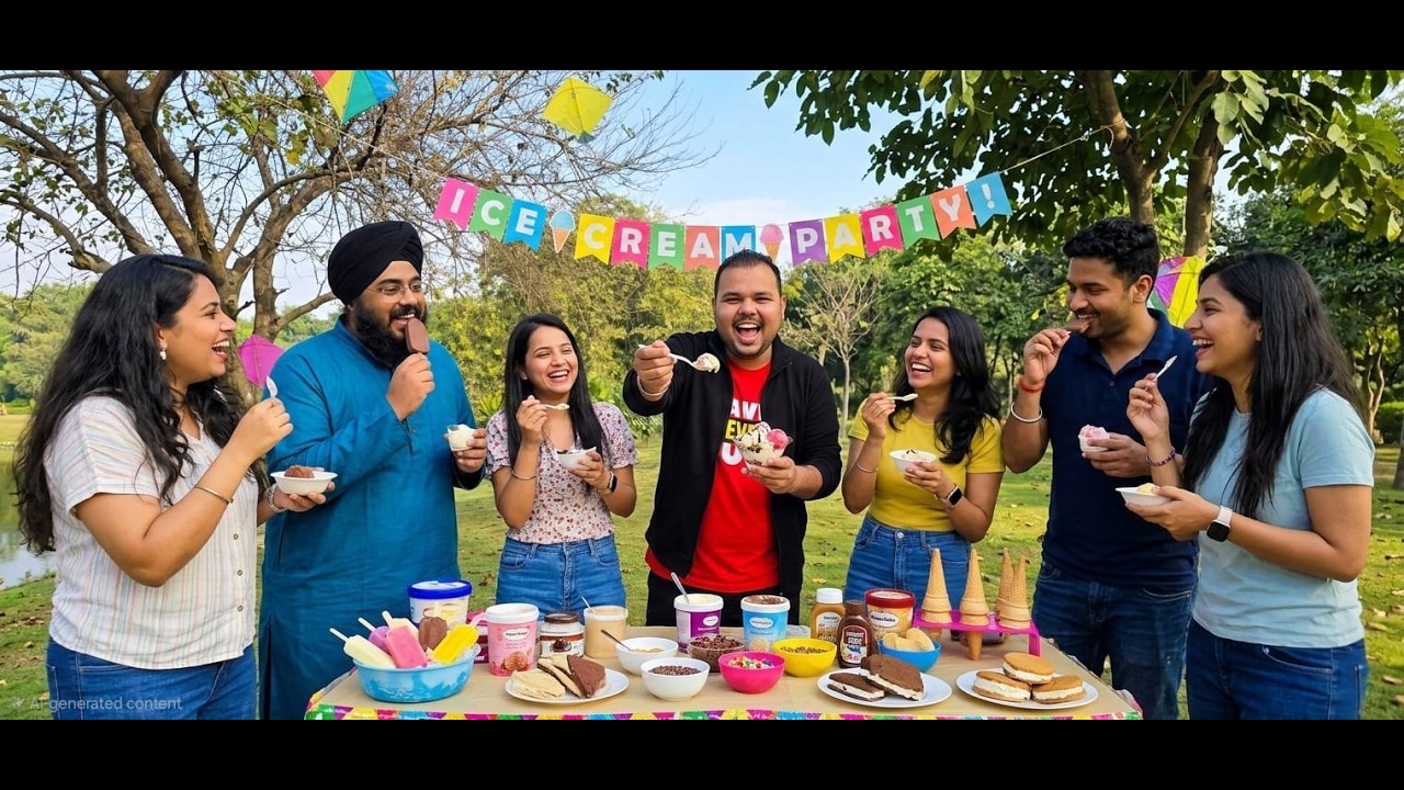 Ice Cream party with office friends