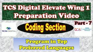 Coding question for TCS digital assessment 2021 l Part -7 | IT India l