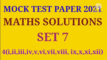2021 Wbha Madhyamik Mock Test Paper Solutions II  Mock Test Paper Maths Solutions II Model Set 7
