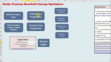 How to use my DFS Excel spreadsheet for Baseball