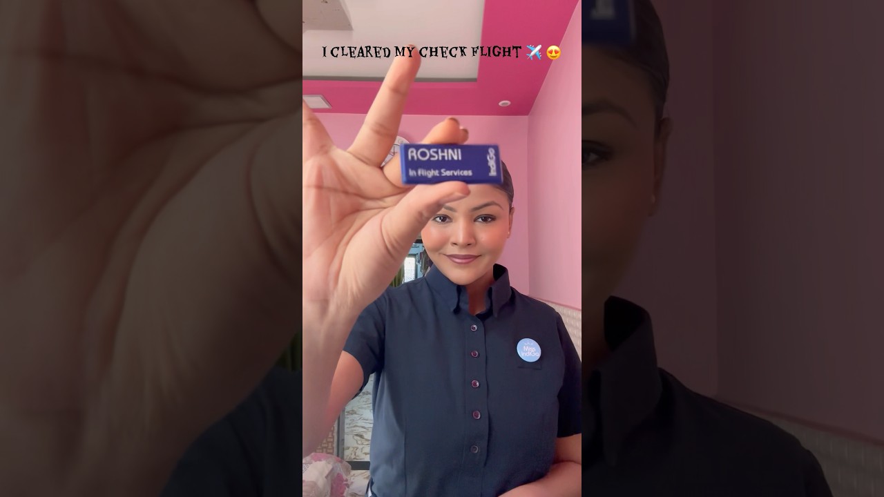 cleared my check flight😍#indigocabincrew #interview #selection #training #ytshorts #aviation #viral