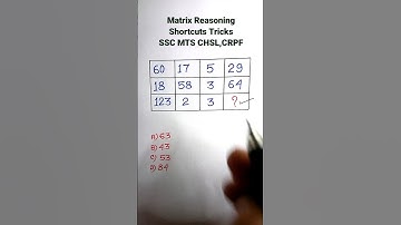 Matrix Reasoning in Hindi| Reasoning Classes| Reasoning for SSC CGL GD CHSL || #shorts
