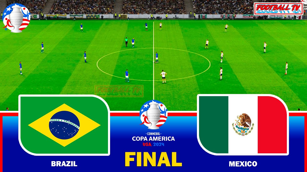 Brazil vs Mexico - Final Copa America 2024 - Full Match All Goals - PES  Gameplay PC 