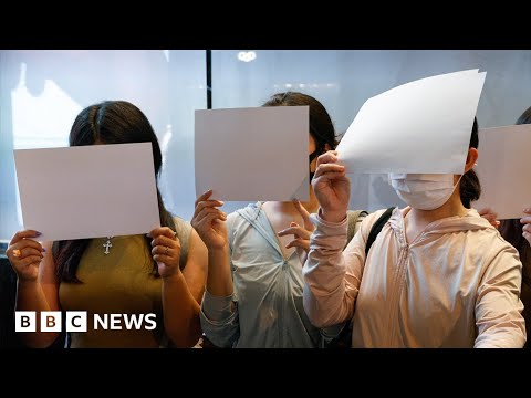 Blank paper becomes symbol of china’s protests - bbc news