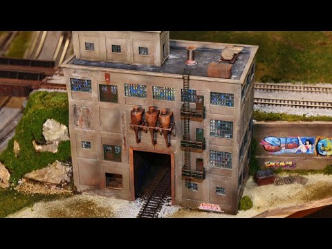 Walthers Flour Mill Built as Tunnel Portal in HO Scale