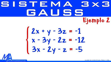 Solución de un sistema de 3x3 método de Gauss | Ejemplo 2