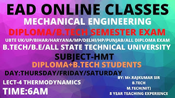 6:00am live |LEC-1 MECHANICAL Thermodynamics for DEPLOMA / B.TECH SEMESTER EXAM BY RAJKUMAR SIR