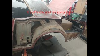 66 Mustang quarter panel removal