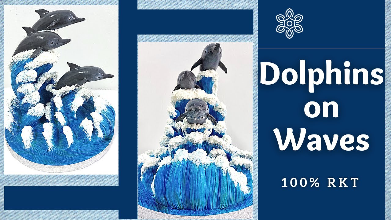 Dolphins on waves topper 🐬  Unique dolphin cake topper decorative exhibit with 100% RKT