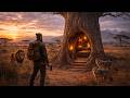 Lions Outside - Building a Luxury Tree House Room Inside a Giant Baobab Safari Survival ASMR