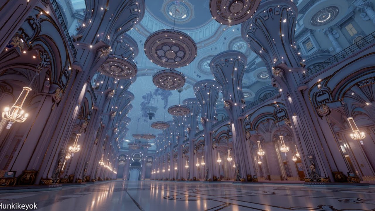 UHD Cinematic Walk | Dreamy Mystical Palace & Floating City | Relaxing Journey Ambient