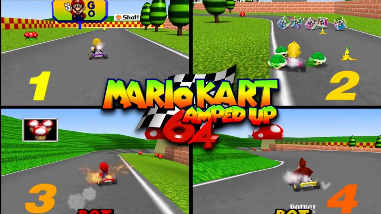 Multiplayer Versus Races With BOTS Mario Kart 64 Amped Up 2 multiplayer-versus-races-with-bots-mario-kart-64-amped-up-2