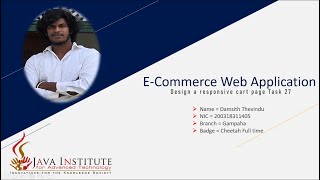 🔴 Design a responsive cart page | Java Institute | Web Programming 1 | Task 27