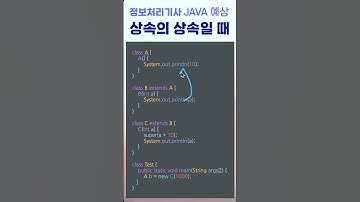 정보처리기사 실기 Java 예상문제 - 클래스가 상속의 상속일 때 #Shorts