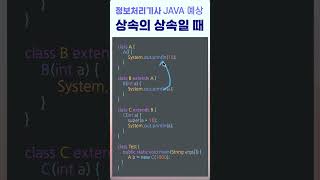 정보처리기사 실기 Java 예상문제 - 클래스가 상속의 상속일 때 #Shorts