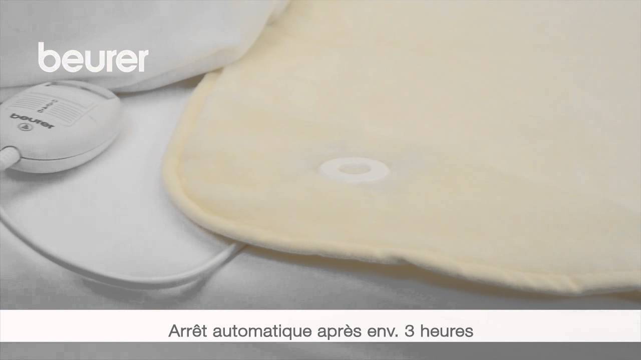 Couverture Chauffante Beurer HD 65 - 180x130 Cm, 3 Niveaux Chaleur, Arrêt Auto 3h, Lavable Machine, Gris