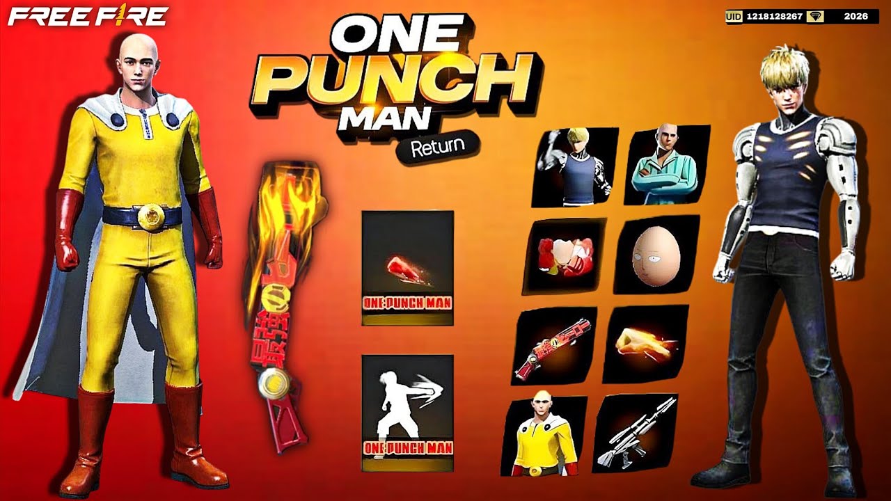 One Punch Man Event Return | One Punch Man M1887 Skin Return | Poker Mp40 Return | Ff New Event 