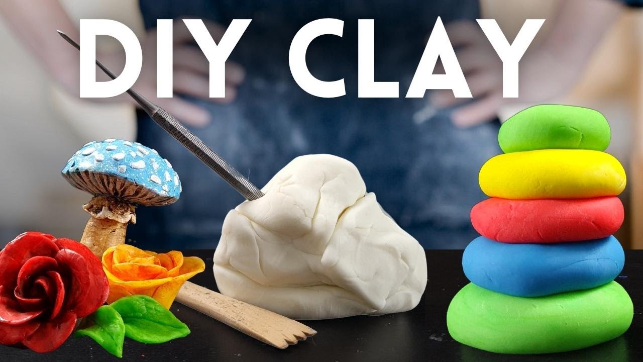 Sculpd Pottery Starter Kit - Air Dry Clay With Gloss Varnish, Tools, Paints  and Brushes for Beginners. Step-by-Step Guide Included.