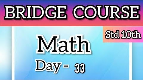 10th Bridge Course | Math | Day 33  | 10 वी चा सेतू अभ्यासक्रम | Maharashtra | @Study Best