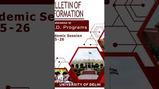 Delhi University Phd Notification
