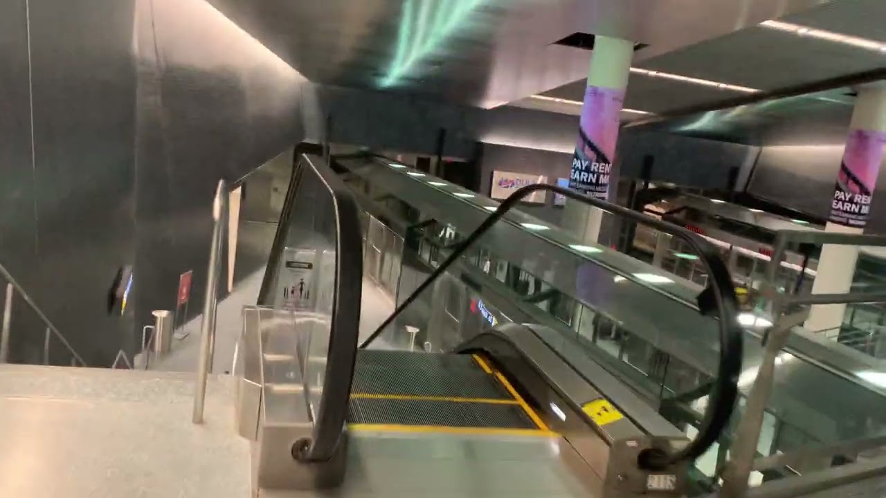 Going to the Airport Train, Elevators, Walkway Mover, & Trains, C Gates to Terminal