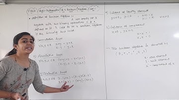 FYBCA | Mathematics | Ch-4 | Part-1 | Boolean Algebra| Sem-1 | By Divya Kathiriya