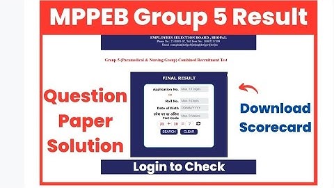 MPPEB Group 5 Result 2023; Check Staff Nurse Cut Off, Merit List