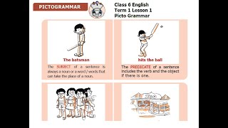 6th Std English - Term 1 - Lesson 1 - Picto Grammar - Subject and Predicate