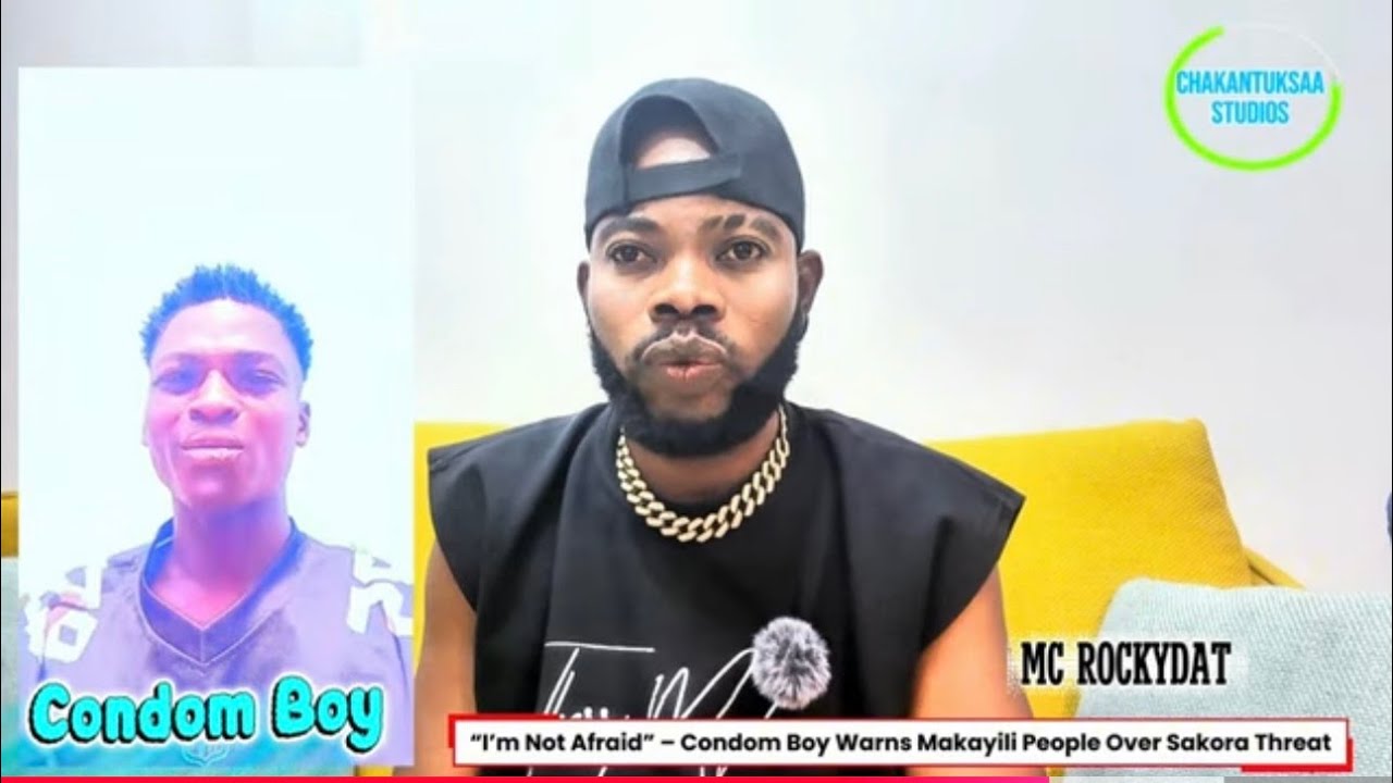 «Я не боюсь» — «Мальчик в презервативе» предупреждает жителей Макайили об угрозе со стороны сакоры.