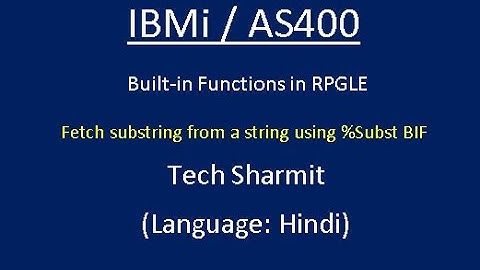 IBMi (AS400) - %Subst built-in function in #RPGLE #AS400 #IBMi