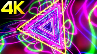 4K Abstract Rotating Triangle Metallic Multi Color Neon Video Background TV Screensaver (No Sound)