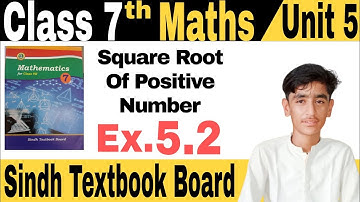 🛑 Square root Unit 5 Exercise 5.2 (Part B) Class 7 Maths Sindh textbook Board Jamshoro