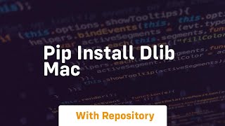 pip install dlib mac