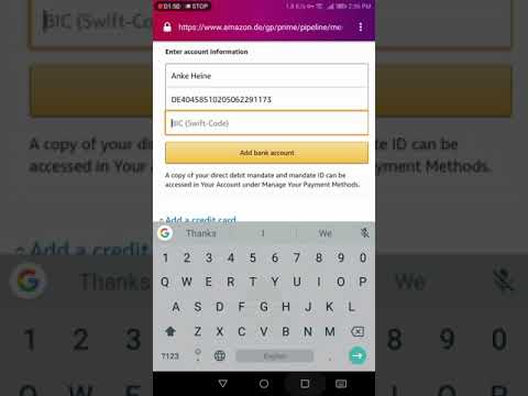 Update Amazon Prime Video IBAN Method