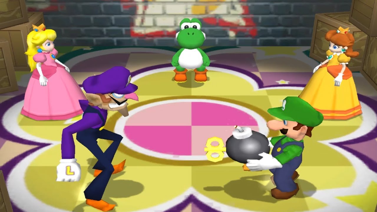 Mario Party 7 8 Player Ice Battle - Yoshi vs Peach vs Mario vs Luigi vs wario vs waluigi vs Boo