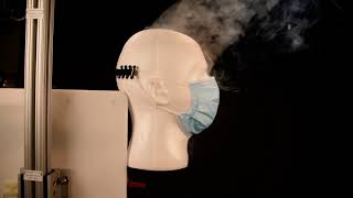 Mayo Clinic mask efficacy study video with smoke, and mask. Video #2