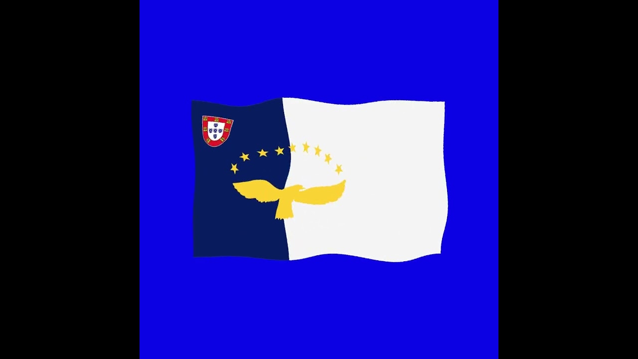 Azores Islands 2d flag green screen flag animation