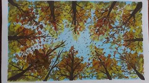 Paint a vibrant autumn forest with me | step by step gouache tutorial | calming painting video 