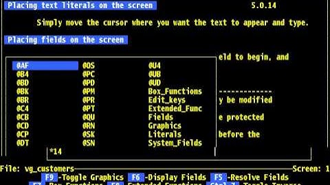 FilePro - Chapter 2 - Define Screens Optional Extended Features