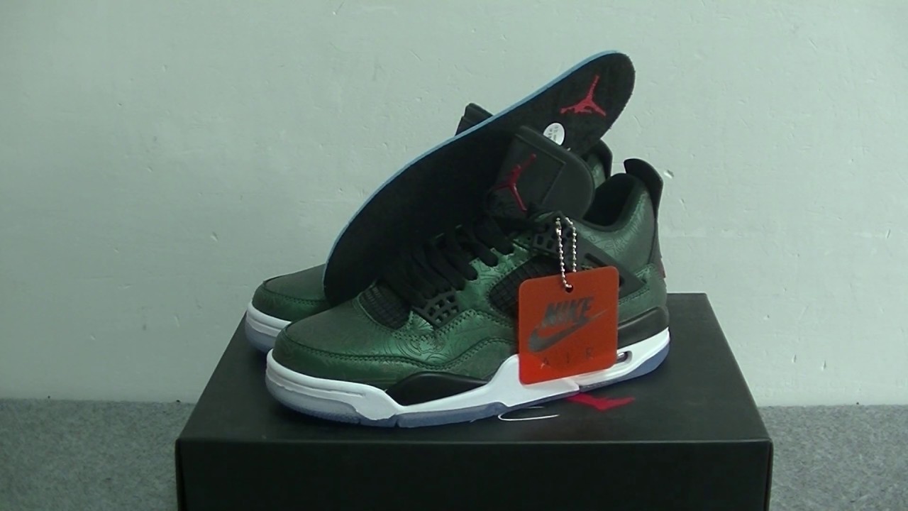 Air Jordan 4 Retro Lake Green Shoe Body With Laser Printing