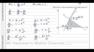 WMA14/01 (Edexcel) IAL P4 June 2023, Q8(a-c), Parametric Equations, Eqn of Normal