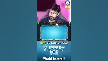 Thumbnail of 3rd Time World Record 😲 25 CUSHIONS SHOT - Slippery Ice 8 Ball Pool GamingWithK #Shorts #GamingWithK