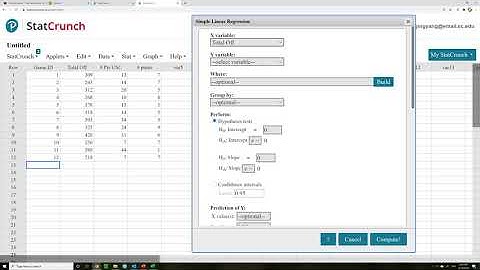 Chapter03 | Topic3 | Association between two quantitative variables | StatCrunch