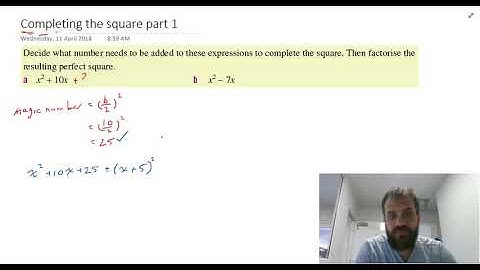 Completing the square part 1